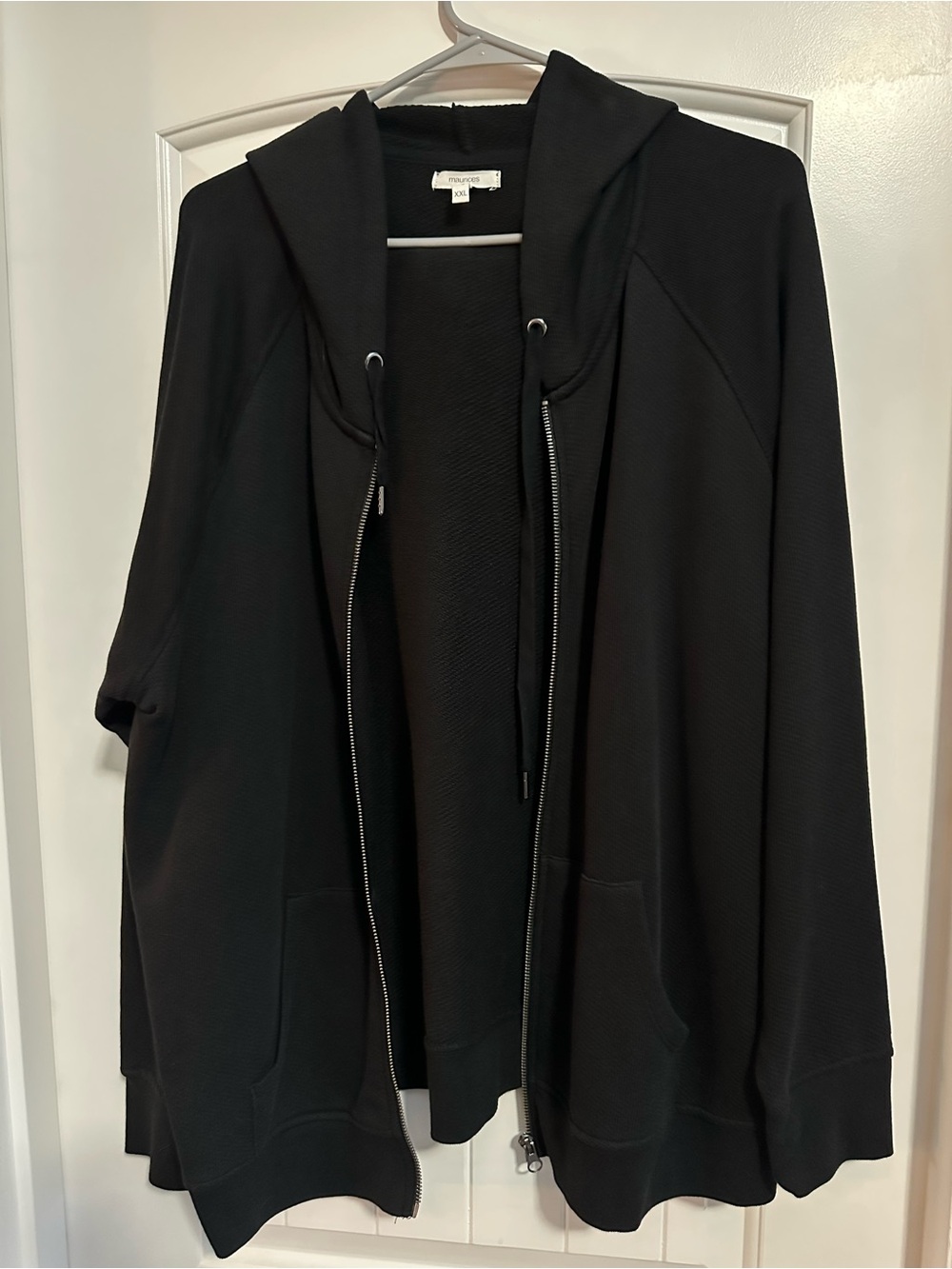Maurice’s Blank Oversized Black Hooded Zip-Up Cardigan